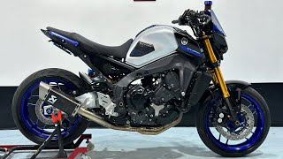 Yamaha Mt09 Sp 2022 Exhaust sound Akrapovic full system racing line [upl. by Lanahtan]