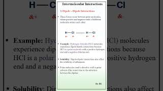 Intermolecular Interactions DipoleDipole Interactions [upl. by Ehpotsirhc]