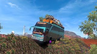 🔴Blue Bus on dangerous road [upl. by Pomcroy]