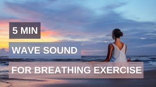 5 Min Relaxing Wave Sound for Breathing Exercise and Meditation  Relieve Stress amp Anxiety [upl. by Anihsat910]