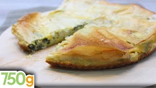 Recette de Tourte brick aux épinards et feta  750g [upl. by Jeffie]