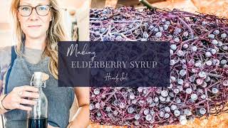 How to make Elderberry Syrup with Fresh Elderberries  Natural Immune Booster  Picking Elderberries [upl. by Retsam]