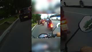 Motorcyclist closes the other one who was coming motovlog motocycle car motorbike [upl. by Ranit]