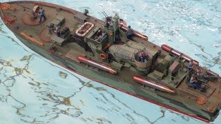 Italeri PT 596  RC converted scale model torpedo boat [upl. by Sivla]