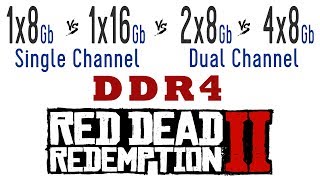 1x8Gb vs 1x16Gb Single Channel vs 2x8Gb vs 4x8Gb Dual Channel RAM in Red Dead Redemption 2 [upl. by Caputto643]