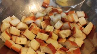 How to Make Croutons  Garlic Parmesan Croutons Recipe [upl. by Yrrum]