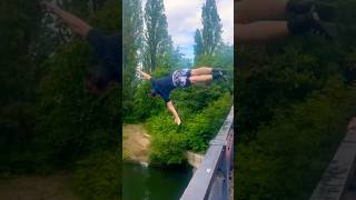 Bridge Jump 👀 stunts bridge bridgejumping cliffjumping adrenalinerush jump highjump jumping [upl. by Babbette]