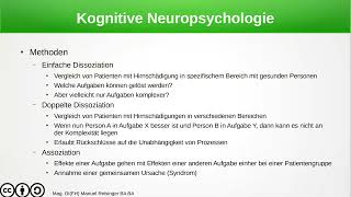 Psychologie  Kognitive Psychologie  Kognitive Neuropsychologie [upl. by Kristin385]