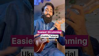 Most easiest ukulele strumming pattern ever  Ukulele tutorial shorts diwalispecial [upl. by Asare]