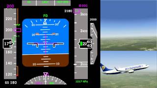 PFD in Action Boeing 737800 Takeoff from Eindhoven Airport FS2004 [upl. by Bander156]