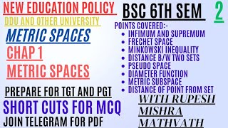 Metric spaces  Frechet space  Minkowski inequality  Pseudo space  Diameter function  mathvath [upl. by Morville637]