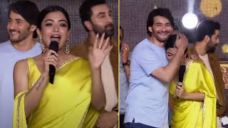 Rashmika Mandanna Cute Speech  Mahesh Babu Reaction  ANIMAL Movie Pre Release Event  Manastars [upl. by Egamlat]