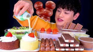 ASMR 홈플러스빵가게 털어옴😋말차케이크 초콜릿 티라미수 푸딩 크림초코바 먹방 Green Tea Cake Choco Tiramisu Milk Choco Bar MuKBang [upl. by Asilrac]