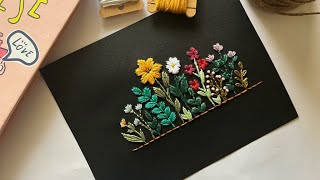 Paper Embroidery Tutorial  Floral Embroidery on Paper [upl. by Ihsir]