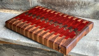 Walnut Padauk End Grain Cutting Board  Functional Kitchen Art 4K [upl. by Naveb]