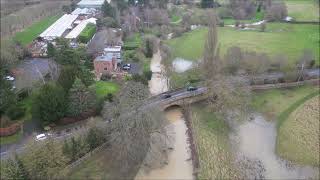 Drone flood footage  StratforduponAvon to Leamington Spa January 1st 2024 [upl. by Odravde91]