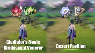 Xiao Gladiators Finale amp Viridescent Venerer Vs Desert Pavilion  Genshin Impact [upl. by Attennaj]