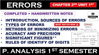 Errors Complete  Acuracy and Precision  Significant figures  Ch 2 U 1  p analysis 1st semester [upl. by Engle]