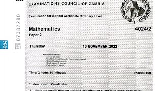 Maths paper 2 2022 internal section A ECZ [upl. by Ennahgiel]