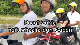 Jom tengok aksi Zukie wheelie moto RXZ gaban😁 [upl. by Ayaet]