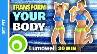 30 Minute Full Body Toning Workout With Weights [upl. by Valery]