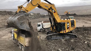 Caterpillar 6015B Excavator Loading Trucks Non Stop For 3 Hours  Mega Machines Movie [upl. by Neomah553]