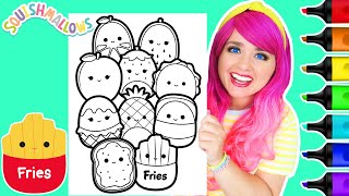 Coloring Squishmallows Food Squad Coloring Page  Ohuhu Art Markers [upl. by Jardena]