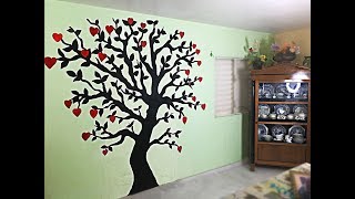 âœ… PAISAJE pintado en PARED [upl. by Novy]