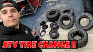 HOW TO CHANGE ATV TIRES DISMOUNT AND MOUNT [upl. by Mastat]