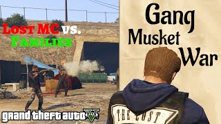 GTA V  Gang War Lost vs Families with Muskets NPC Shootout [upl. by Anitnegra]