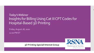 Insights for Billing using Category III CPT Codes for HospitalBased 3D Printing [upl. by Hsina]