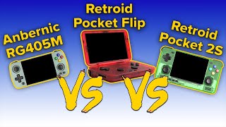 Anbernic RG405M vs Retroid Pocket Flip vs Retroid Pocket 2S [upl. by Edelman]