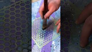 Stencil and masking tape abstract painting demo howtopaint maskingtapepainting [upl. by Yzzik893]