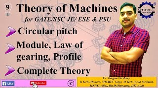 Theory of Machines Lecture 9 Circular amp diametral pitch module law of gearing involute profile [upl. by Arimahs218]