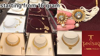 Tanishq 2023 very light weight gold necklace sets  gold necklace set designs light wt necklace [upl. by Nerrol925]