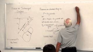 Fluid Mechanics Forces on Submerged Surfaces I 3 of 34 [upl. by Dione]