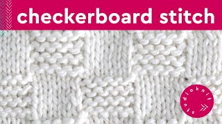 Garter Checkerboard Stitch Knitting Pattern for Beginners [upl. by Lela889]