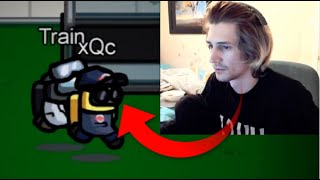 XQC CHEATS IN AMONG US Among Us Funny Moments [upl. by Ahsyat]