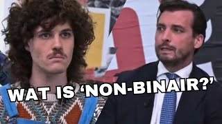 BIZAR Thierry Baudet in debat met een nonbinair persoon Baudet Wat is NONBINAIR viral [upl. by Monto]