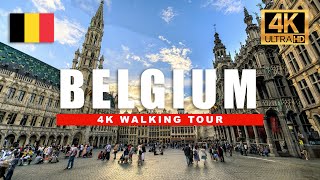 🇧🇪 Belgium Walking Tour  Antwerp and Brussels City Walk 4K HDR 60fps [upl. by Birchard]