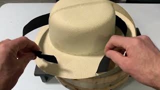 Attaching Grosgrain Hat Band to a Panama hat [upl. by Amsden993]