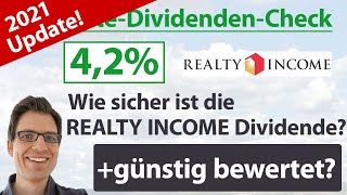 Realty Income Aktienanalyse 2021 Wie sicher ist die Dividende günstig bewertet [upl. by Neltiac]