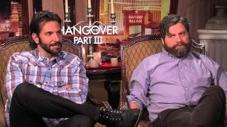 Bradley Cooper jokes with costars Zach Galifianakis amp Ed Helms about ANOTHER HANGOVER film [upl. by Nairim]