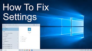 How to Fix Settings not Opening in Windows 10 [upl. by Eanar]