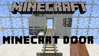 Minecraft 17 Tutorial  CompactSuperfast Flush Minecart Door ᴴᴰ [upl. by Assiral]