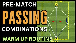 Football PASSING Combination Drill  Pre Match Warm Up Routine  Soccer session U8 U9 U10 U11 U12 [upl. by Rahman585]