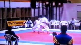 Andre Bertel Kumite Ippon Hidari kizami mawashigeri [upl. by Trah]