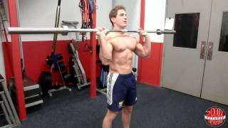 How To Standing StraightBar Military  Overhead Press [upl. by Maiocco]