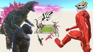 Evolved Godzilla 2024 x Kong vs Colossal Titan Attack on Titan  ARBS [upl. by Nelleoj]