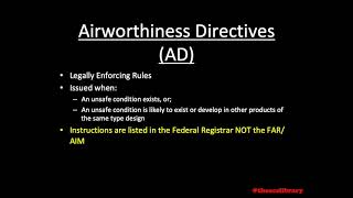 PAIBK1c Airworthiness Directives and Special Airworthiness Information Bulletins [upl. by Robins]